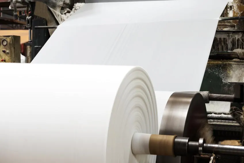 Bobine de papier en sortie de production